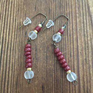 **5 For $20***Ladies Dangle Beaded Long Earrings, Handmade Ladies Earrings